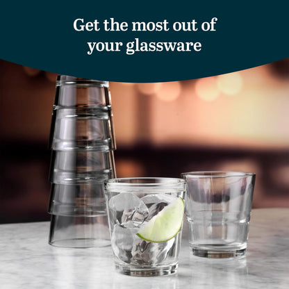 Libbey 15769 Restaurant Basics Stacking Double Old Fashioned Glasses, 12-ounce, Set of 12