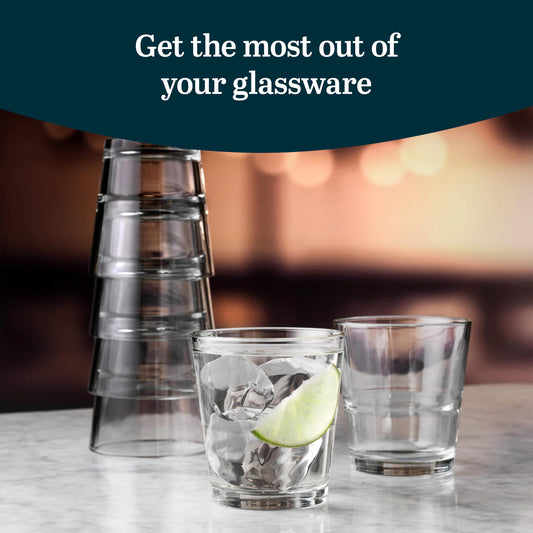 Libbey 15769 Restaurant Basics Stacking Double Old Fashioned Glasses, 12-ounce, Set of 12