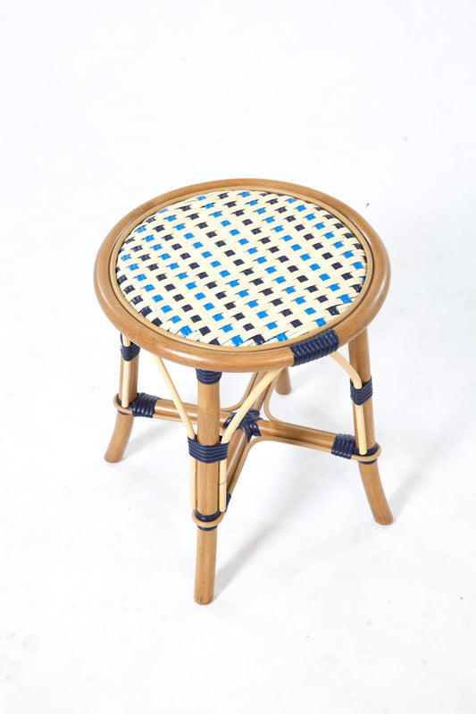 Aspen Brands The Backless Navy, Cream, Lite Blue Cafe Stool is Our Iconic French Cafe Bistro Chair