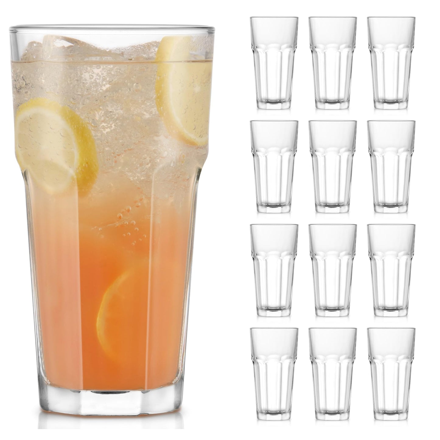 Libbey 15244 Gibraltar DuraTuff Drinking Glass Drinking Cup Set, - Set of 12