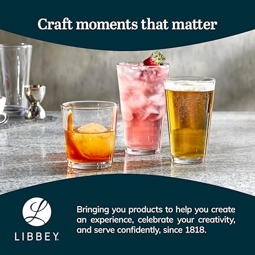 Libbey Craft Brews Beer Glasses Set of 6, Versatile, Premium Beer Glass Set, Craft Beer Glasses for Pilsner, Stout, Lager, IPA & More