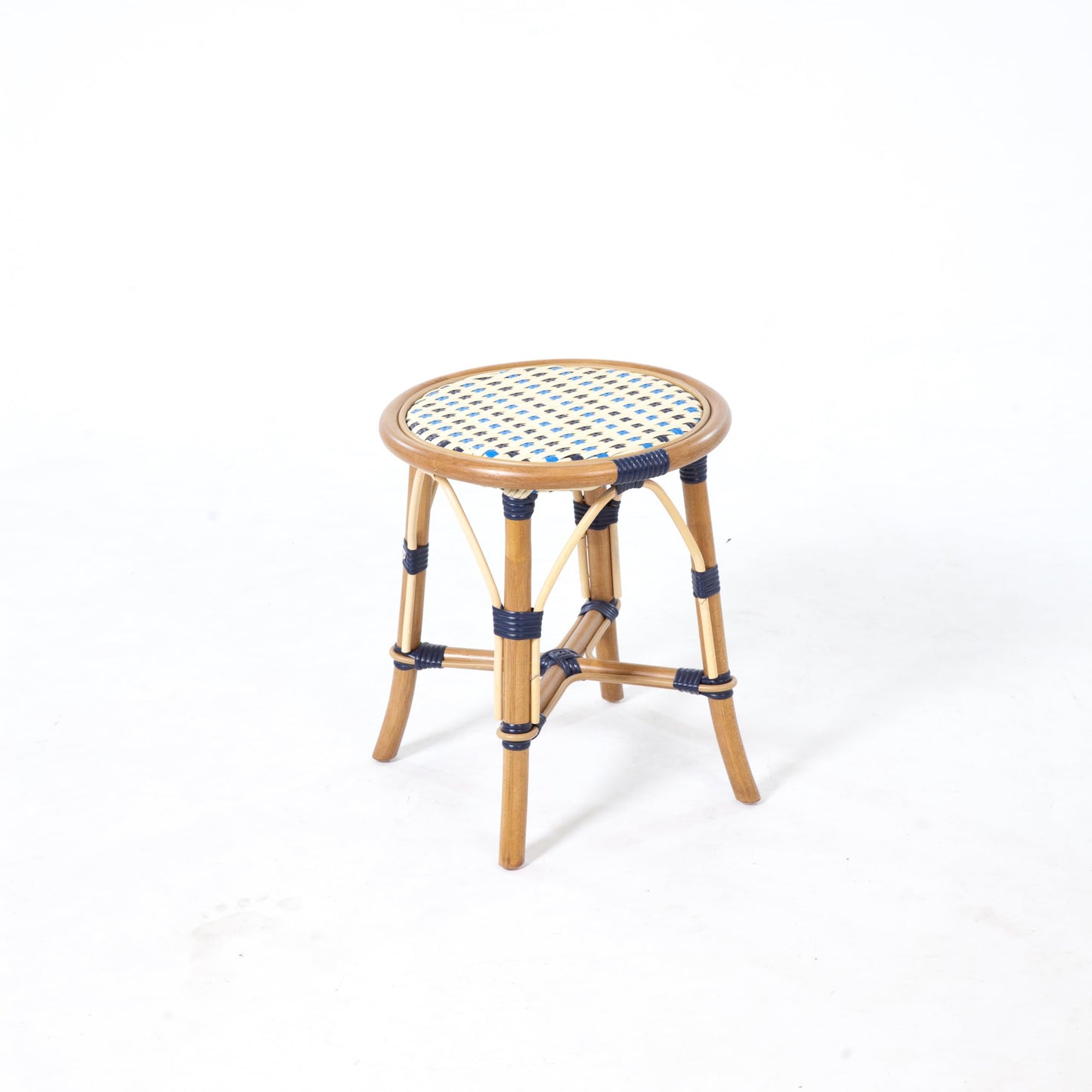 Aspen Brands The Backless Navy, Cream, Lite Blue Cafe Stool is Our Iconic French Cafe Bistro Chair