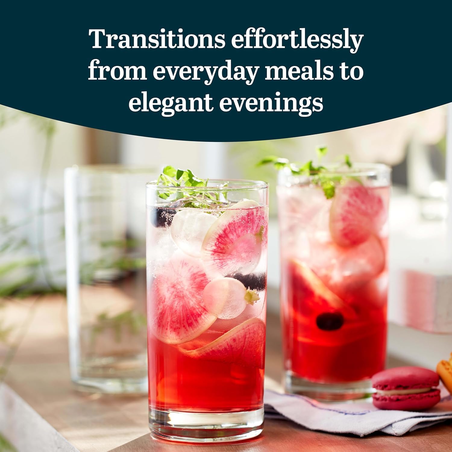 Aspen Brands Manhattan Drinking Glasses, 15.5 Oz, Set of 12, Heavy Base, Clear