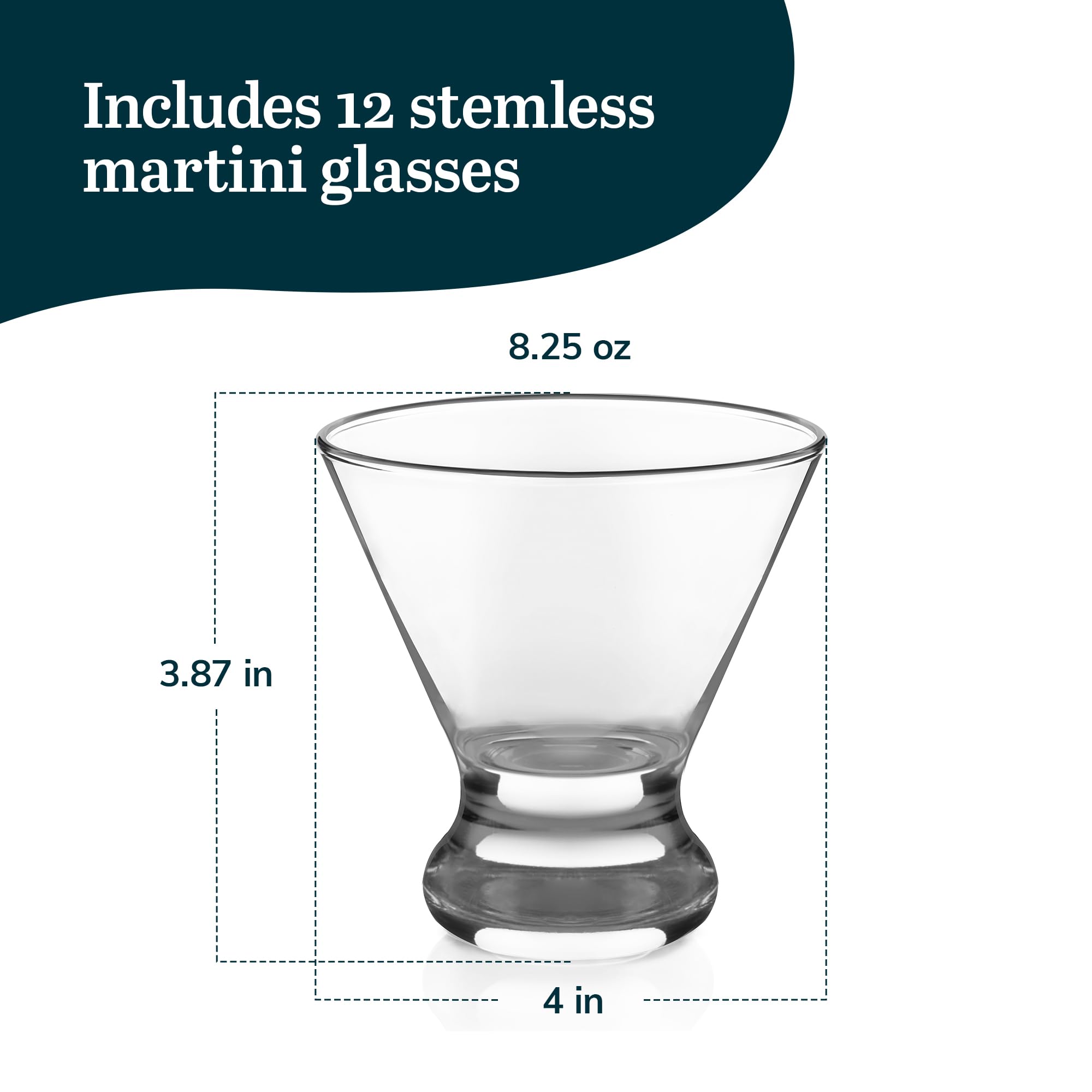 Libbey 7512 Martini Party Glasses 8oz.  Set of 12
