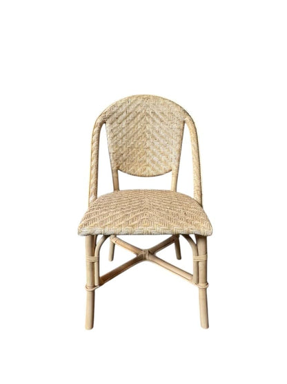 Aspen Brands Newport Original (Real) Rattan Frame Bistro Side Chair, Natural Brown, Parisian Inspired Design