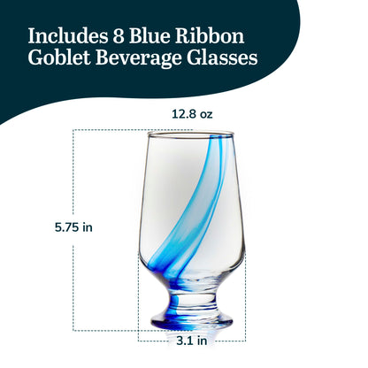 Libbey 7513 Vina Goblet Glasses, 16-ounce, Set of 12