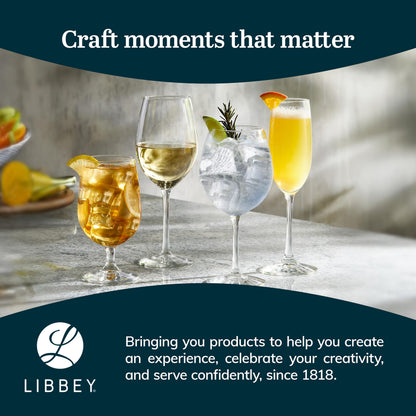 Libbey 7513 Vina Goblet Glasses, 16-ounce, Set of 12