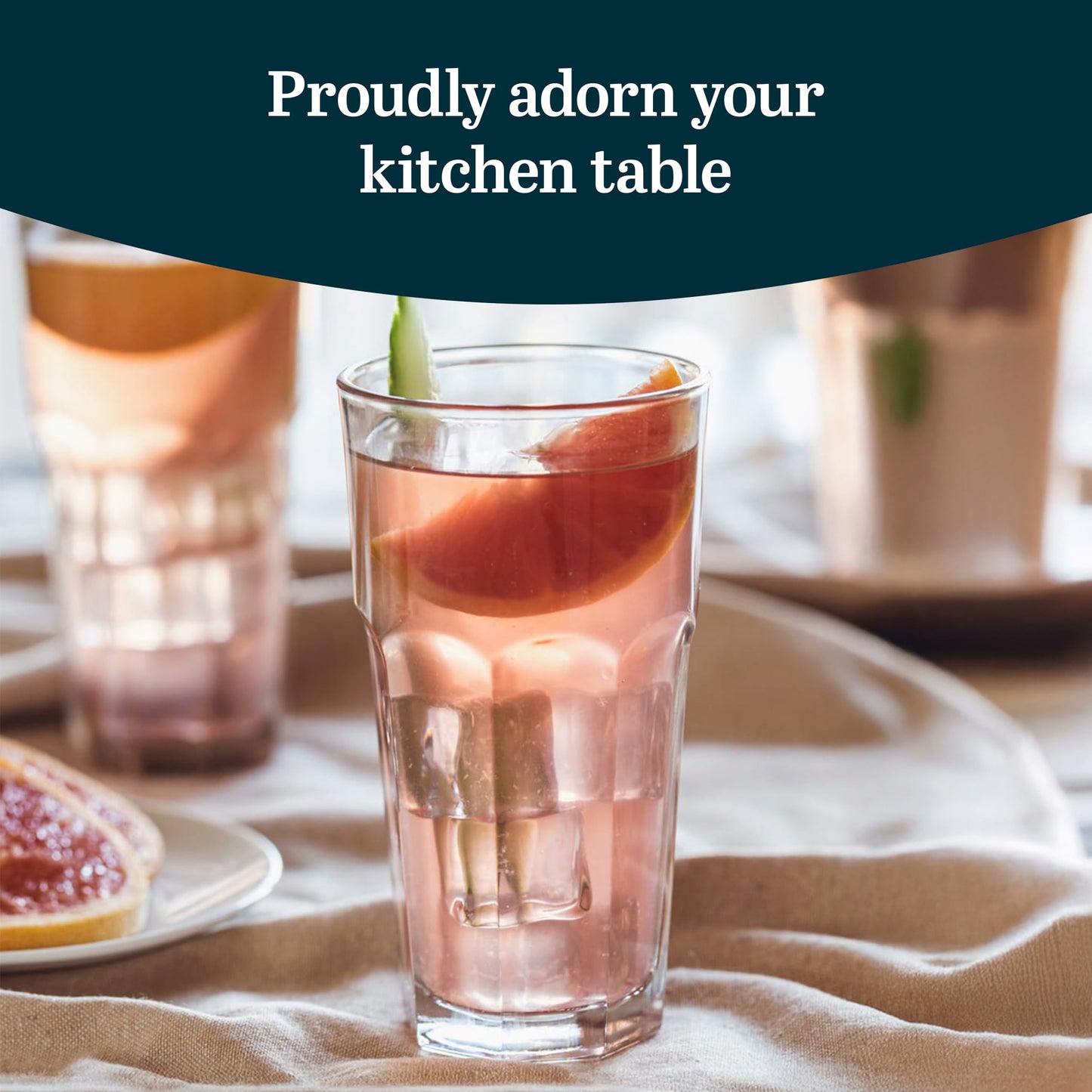 Libbey 15244 Gibraltar DuraTuff Drinking Glass Drinking Cup Set, - Set of 12