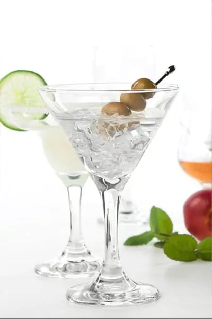 Aspen Brands Crist Martini Glasses, Set of 12, 9oz, Coupe, Tempered Rims, Dishwasher-safe