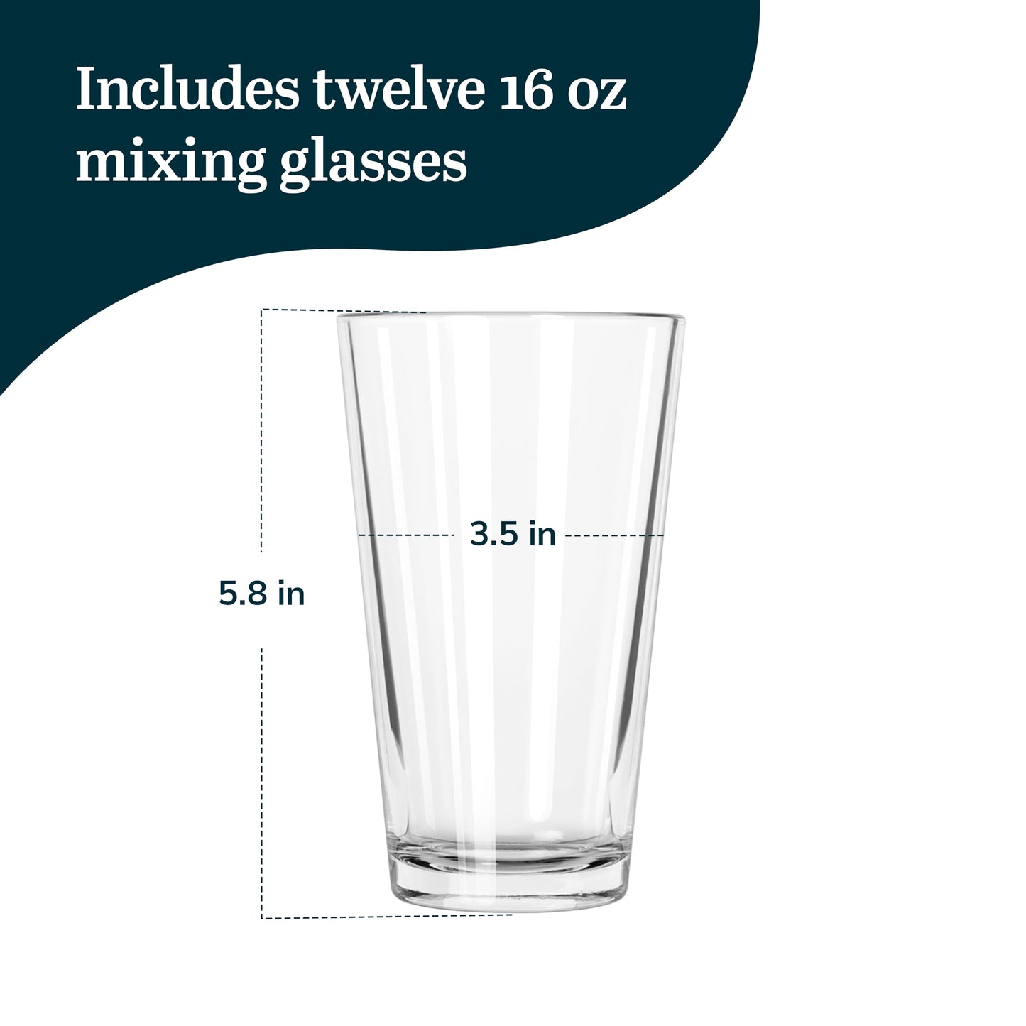 Libbey Pint Glass with DuraTuff Rim (1639HT), 16oz
