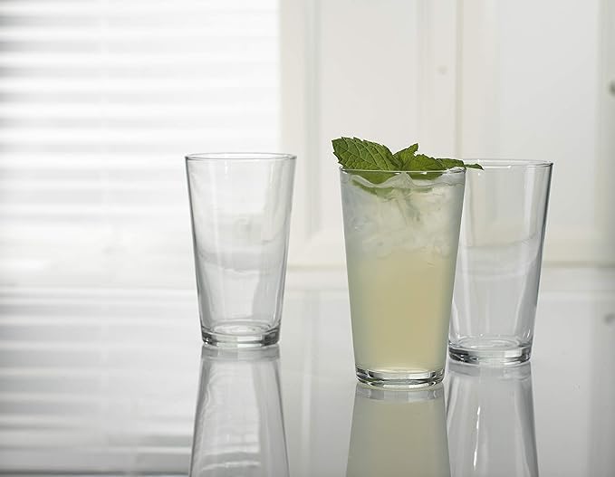 Aspen Brands Pint Beer Glasses 16 oz Tall Clear Drinking Glasses, Heavy Base, Pub Style