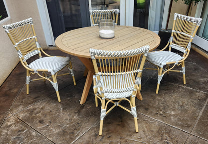Aspen Brands Laguna Bistro Chair - Designed to be Stackable and Made for Both Indoor and Outdoor use. 300 lbs max Limit. Rattan Frame. Storage Outside. 1 Chair Included