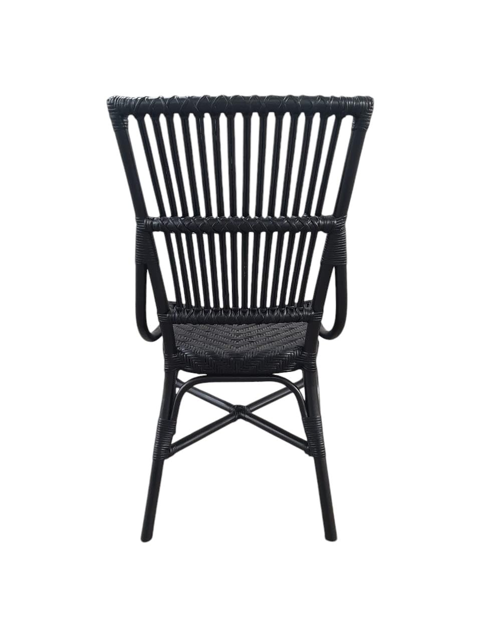 Aspen Brands Laguna Bistro Chair - Designed to be Stackable and Made for Both Indoor and Outdoor use. 300 lbs max Limit. Rattan Frame. Storage Outside. 1 Chair Included