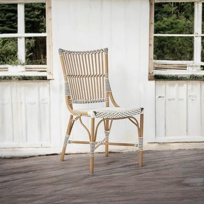 Aspen Brands Laguna Bistro Chair - Designed to be Stackable and Made for Both Indoor and Outdoor use. 300 lbs max Limit. Rattan Frame. Storage Outside. 1 Chair Included