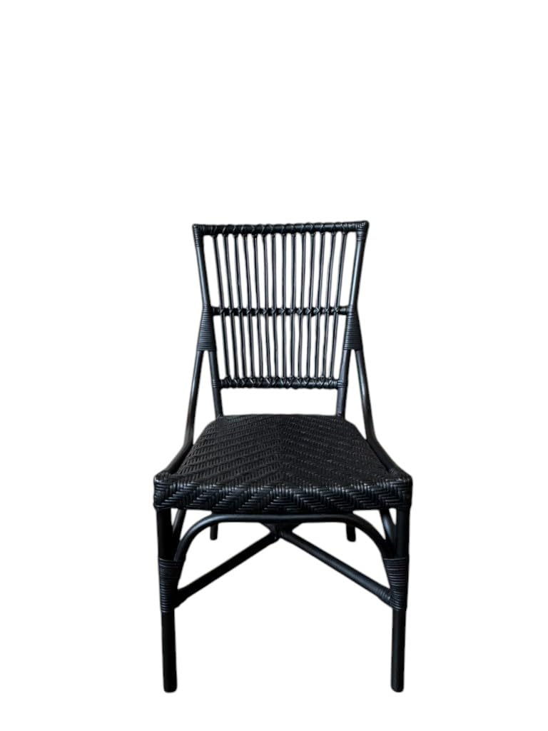 Aspen Brands Laguna Bistro Chair - Designed to be Stackable and Made for Both Indoor and Outdoor use. 300 lbs max Limit. Rattan Frame. Storage Outside. 1 Chair Included